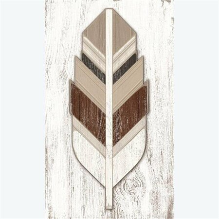 YOUNGS Wood Feather Wall Plaque, Assorted Color 32139